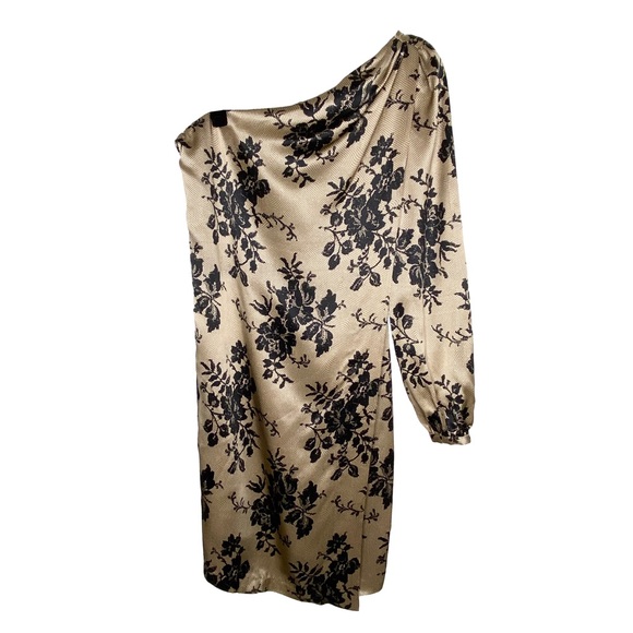 Anthropologie Dresses & Skirts - Anthropologie x Nieves Lavi ❃ Silk One Shoulder Dress ❃ Lace Floral Print ❃ 0 XS